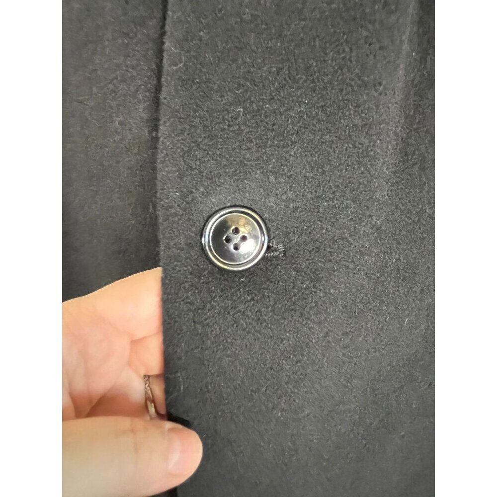 Cashmere Woven Ralph Lauren Top Coat Black Designer Neutral Classic Italy Long - Picture 8 of 15